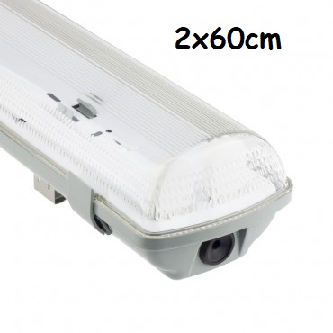 Plafoniera IP65 2x60cm Per neon LED
